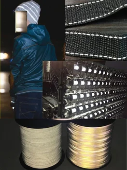 0,25 мм 4500 м /рулон Серебристо-серая двухсторонняя светоотражающая нить для двойных вечеринок с высоким освещением, Двусторонняя светоотражающая нить