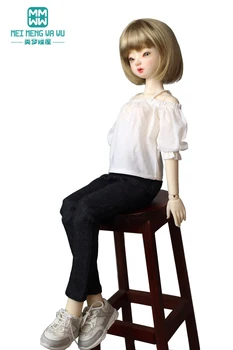 1/4 Одежда для куклы BJD 43-45 см, аксессуары для куклы с шаровым шарниром MSD, Модная Белая рубашка, джинсы 9