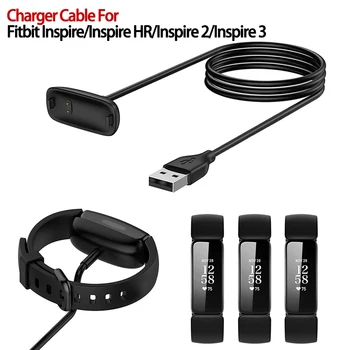 1 м Кабель Зарядного устройства Для Fitbit Inspire 2 Inspire 3 Сменный USB-кабель Для Зарядки, Зажим Для Шнура, Док-станция Для Часов Fitbit Inspire/InspireHR 12