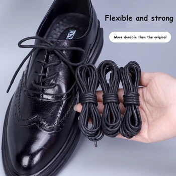 1 Пара хлопчатобумажных вощеных шнурков для обуви, Круглые Кожаные Шнурки для Ботинок Оксфорд, водонепроницаемые шнурки Длиной 60/80/100/120/140/180 см 8