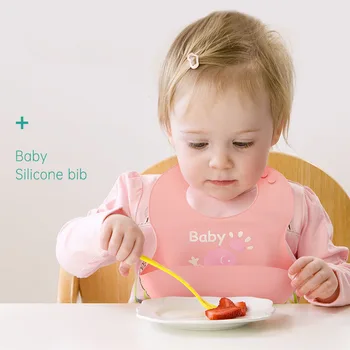 1 шт. Силиконовые нагрудники для детей Посуда для кормления новорожденных Водонепроницаемые Детские Нагрудники для кормления малышей завтраком 11