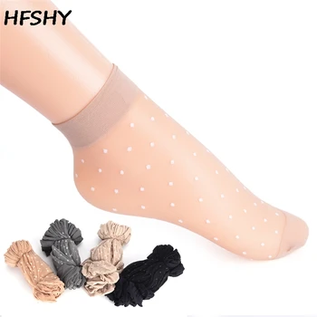 10/5 пар прозрачных носков, высококачественные женские носки, летние тонкие шелковые прозрачные нейлоновые носки до щиколотки, женские носки 9
