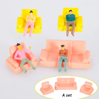 10 комплектов в масштабе 1:50, миниатюрная модель дивана и стульев, детские игрушки для изготовления песочного стола, Материалы для макета комнат в помещении, наборы для диорамы