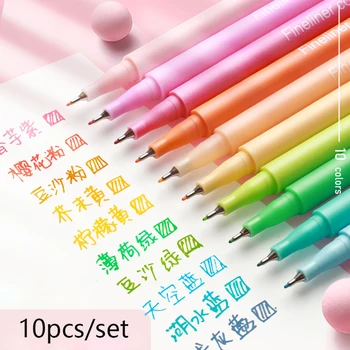 10 Цветная Красочная Гелевая ручка Morandi, маркеры для Заметок для Студентов, Цветная ручка для рисования Граффити для ноутбука 7