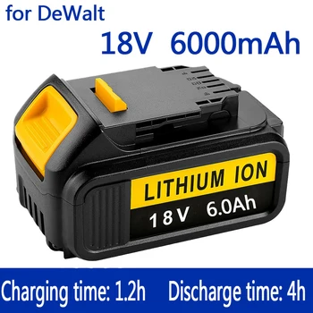 100% Оригинал Для DeWalt 18V 6000mAh Аккумуляторная Батарея для Электроинструментов со светодиодной литий-ионной Заменой DCB205 DCB204-2 20V DCB206 11