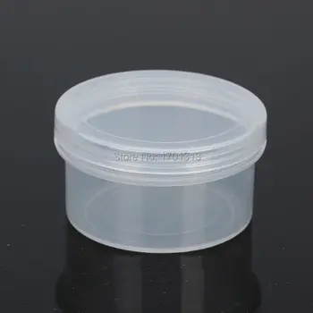 100 шт. Маленькая круглая прозрачная пластиковая коробка с завинчивающейся крышкой, полипропиленовая коробка для упаковки продукта, контейнерная коробка 1