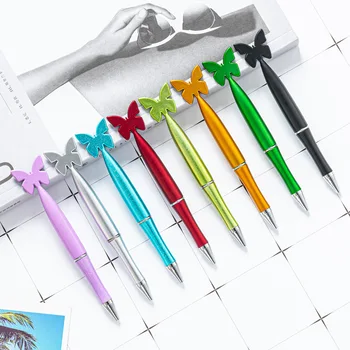 1000шт Шариковая ручка с бабочкой, поворотные шариковые ручки, Офисные школьные принадлежности, Детский Студенческий приз 16