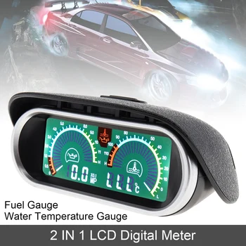 12 В 24 В Датчик температуры воды 2 В 1 ЖК-цифровой измеритель уровня топлива и температуры воды + датчик для легковых грузовых автомобилей 15