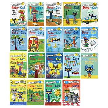 17 шт./компл., серия книг с картинками для детей Pete Cat, Детские Развивающие книги для чтения на английском языке, Детские сказки 7