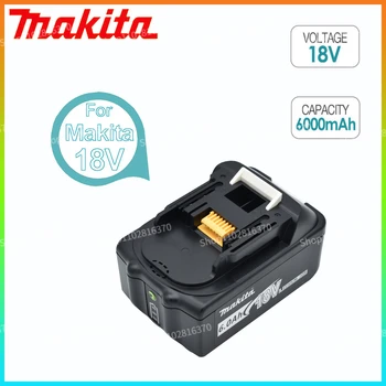 18V 6.0Ah Makita Оригинал со светодиодной литий-ионной заменой LXT BL1860B BL1860 BL1850 Аккумуляторная батарея электроинструмента Makita 6000 14