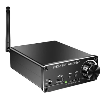 192 кГц/24 бит Аудио Цифроаналоговый Усилитель Hi-FI Беспроводной 5,0 Оптический Коаксиальный AUX USB Аудиовход Регулятор Громкости для телевизора Телефона