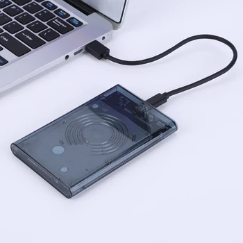 2,5-дюймовый корпус жесткого диска SATA к USB3.1 8 ТБ Внешний корпус жесткого диска Прозрачный Подключи и играй для ноутбука