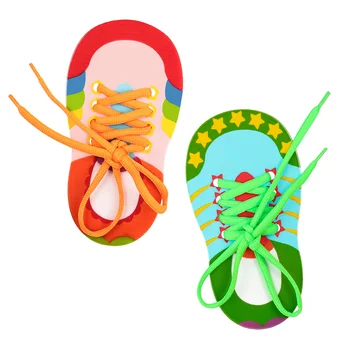 2 шт., детские тапочки, шнурки с резьбой, тренировочная игрушка, галстук, обувь, Детские игрушки со шнуровкой, 2 шт. 3