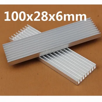 20 шт. лот Алюминиевый радиатор 100x28x6 мм Для светодиодного радиатора микросхемы 1