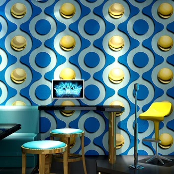 2020 Современные геометрические обои Pearl Circle 3D KTV Бар Кофейня Персонализированные обои в Рулонах Декор Фон papier peint 9