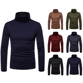 2022 новая водолазка для мужчин, тонкий эластичный тонкий пуловер, мужская весенне-осенняя вязаная водолазка, мужской брендовый мужской свитер с высоким воротом 9