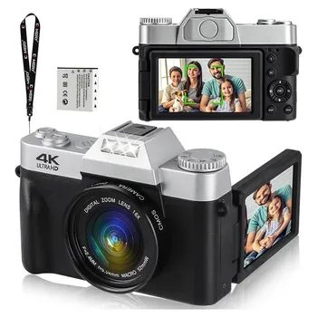 2023 Новая 48-мегапиксельная цифровая фотокамера для фотосъемки с откидным экраном 4K UHD, Видеокамера для селфи, Прямая трансляция, Видеоблог, Видеокамера Wifi, Веб-камера 9