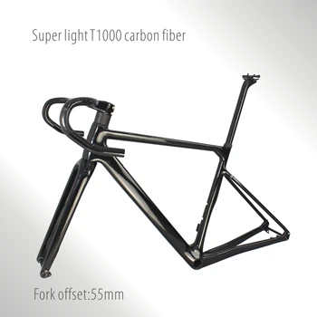 2023 Новая Полностью Скрытая Велосипедная рама для велокросса T1000 Из углеродного гравия С аэро-рулем 6