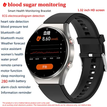 2023 Новый монитор уровня глюкозы в крови, Умные часы для Здоровья, Мужские ЭКГ + PPG для измерения артериального давления, Спортивные умные часы для женщин Для Android IOS 1