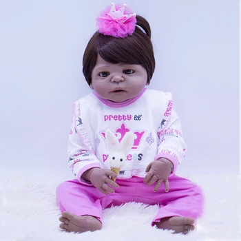 2023популярное возрождение реалистичная имитация новорожденного ребенка детские силиконовые куклы ручной работы, развивающие игрушки для девочек, кукла-реборн для детей 3