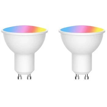 2X Gu10 прожектор Wifi Умная лампа для домашнего освещения, лампа 5 Вт RGB + CW (2700-6500 К), волшебная светодиодная лампочка с изменяющимся цветом 9