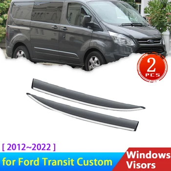 2x Дефлекторы для Ford Transit Custom 2012 ~ 2022 Аксессуары Автомобильный Ветровой Козырек От Дождя Защита Бровей Авто Защитная Крышка 2014 2017