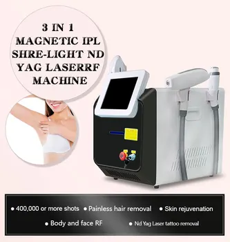 3 в 1 Многофункциональная IPL лазерная эпиляция Nd Yag лазерная эпиляция Татуировок RF машина для подтяжки лица