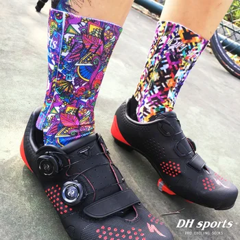 3 пары красочных спортивных носков, пригодных для носки от пота, Велосипедные носки для мужчин и женщин, Велоспорт, Бег, Футбол, Баскетбол, Спорт на открытом воздухе 5