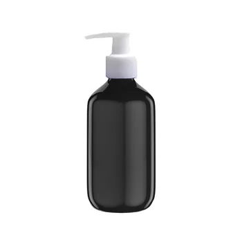 300 мл Capcity черного цвета многоразового использования, ПЭТ пластиковая портативная бутылка для лосьона с белым насосом-распылителем 4