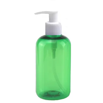 300 мл зеленого цвета многоразового использования, ПЭТ пластиковая портативная бутылка для лосьона с белым насосом-распылителем 15