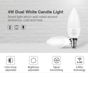 4 Вт Доль Белый светодиодный Светильник для свечи Buld E14 База Умный Домашний Декор AC110V 220 В 2,4 ГГц RF/WiFi приложение Голосовое управление Должно соответствовать WL-Box1 16