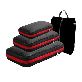 4 шт., дорожные упаковочные кубики с сумкой для обуви, Портативный Складной органайзер, Сжимаемая сумка для багажа, Дорожная одежда для хранения Обуви 9