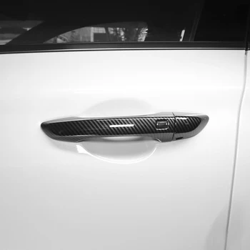 4 Шт., Наклейка на дверную ручку из углеродного волокна, Глянцевая Черная Накладка для Genesis G70 2017-2020, Автомобильные аксессуары для экстерьера, Аксессуары для стайлинга автомобилей 5
