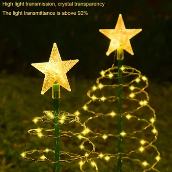 4 шт. Рождественские садовые солнечные фонари, Уличная подставка для дерева, садовые светодиодные наземные лампы, гирлянда, Сатерпрооф IP65, звездный фонарь, декоративное освещение 15
