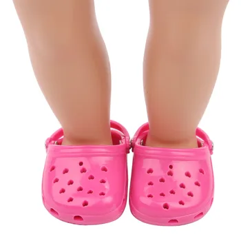 43 см Кукольная одежда Обувь Четырех цветов Обувь с отверстиями подходит для 18-дюймовой американской новорожденной куклы Нашего поколения, игрушка в подарок для девочки 15