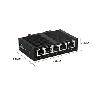 5-портовый сетевой коммутатор 100 Мбит/с Ethernet промышленного класса, Неуправляемый сетевой разветвитель рельсового типа, штепсельная вилка ЕС