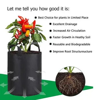 5 шт., сумка для выращивания растений, хорошая воздухопроницаемость, износостойкая сумка для посадки овощей и цветов, Садовые товары для дома