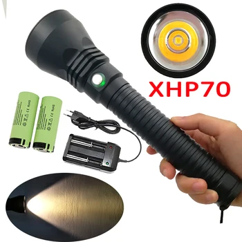 5000LM XHP70 светодиодный фонарик для подводного плавания Желтый свет Водонепроницаемый подводная вспышка лампа для погружения Факел 10