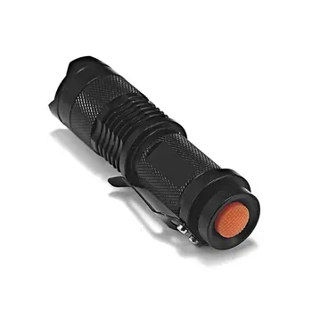 500шт Мини УФ Светодиодный Фонарик CREE Q5 LED Torch AA 14500 Аккумулятор Zommable Camp Tactical Flashlight Light Лампа Фонарь 5
