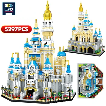 5297 шт., 3D Алмазный Волшебный Замок принцессы, строительные блоки, Городская мини архитектура, Парк развлечений, фигурки, кирпичи, игрушки для детей
