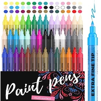 6-80 цветов/коробка, акриловый маркер 0,7 мм, набор металлических акриловых маркеров, акриловые ручки для рисования, маркеры для наскальной живописи, скрапбукинга 9