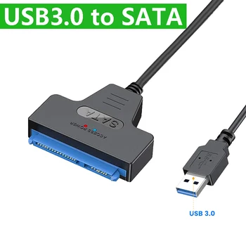 7 + 15 22-Контактный кабель SATA 3 2,5 HDD/SSD USB-адаптер Высокоскоростной передачи данных 5 Гбит/с Внешний конвертер жестких дисков Подходит для Windows 7,10 11