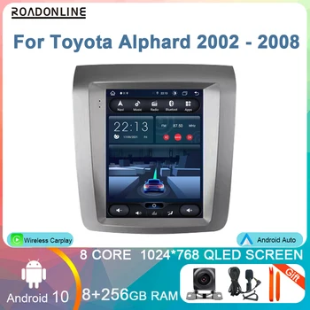 8 + 256 ГБ Android 10 Для Toyota Alphard 1 H10 2002-2008 Carplay Автомобильный Радио Мультимедийный Видеоплеер Навигация WiFi 4
