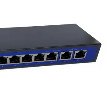 9 Портов 10/100 Мбит/с, 8 Портов POE, 2 Адаптера питания по восходящей линии через Ethernet 16