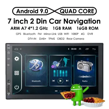 Android 2 Din Автомобильный радио Мультимедийный видеоплеер Универсальный авто Стерео GPS карта для Volkswagen Nissan Hyundai Kia toyota CR-V WIFI 12