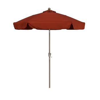 Astella 7,5 'Market, зонт для патио из полиэстера с кривошипным наклоном, многоцветная мебель для патио, зонтик для экстерьера террасы 10