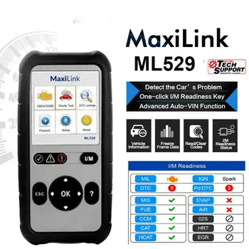 Autel MaxiLink ML529 OBD2 Сканер Диагностический Инструмент OBDII OBD OBD2 Автоматическая Проверка Подсветки двигателя DIY считыватель кода неисправности As AL529 PK AL519