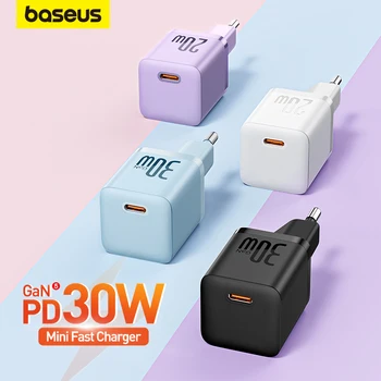 Baseus 30 Вт Зарядное устройство USB Type C 20 Вт Портативное Зарядное Устройство Для телефона С Поддержкой Быстрой Зарядки Type C PD Для iPhone 14 13 12 11 Pro Max Зарядное Устройство 15