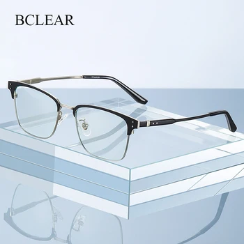 BCLEAR, Титановые оптические очки в стиле Унисекс, полная оправа, Мужские Сверхлегкие ретро Очки для Близорукости, Женские очки 10