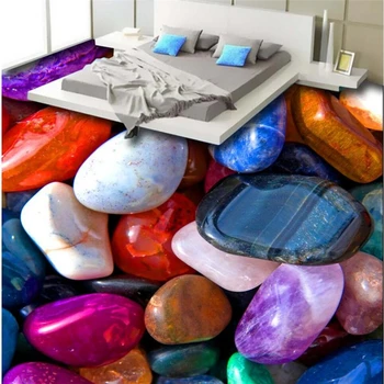 beibehang 3D красочный нефритовый камень, пол из гальки, изготовленная на заказ большая одежда из ПВХ, экологически чистая, водонепроницаемая для наклеивания 1